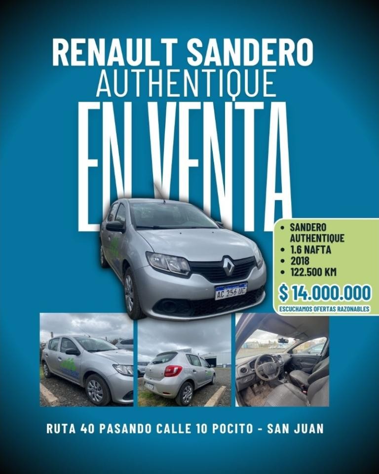 Renault Sandero Authentique 2018 ( Renovación De Flota)