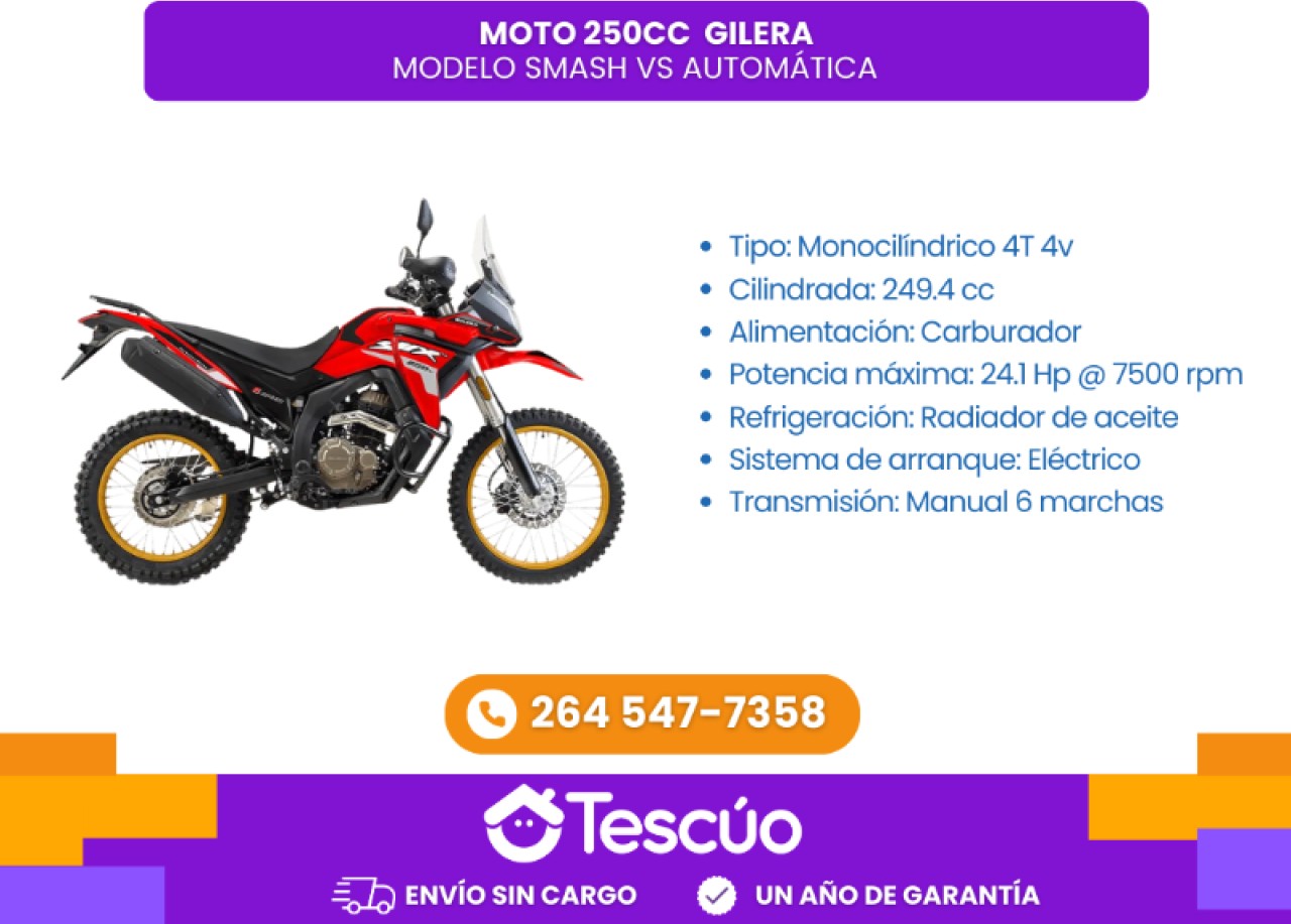 Moto 250 Gilera - Credito Solo Con Dni -envíos Sin Cargo