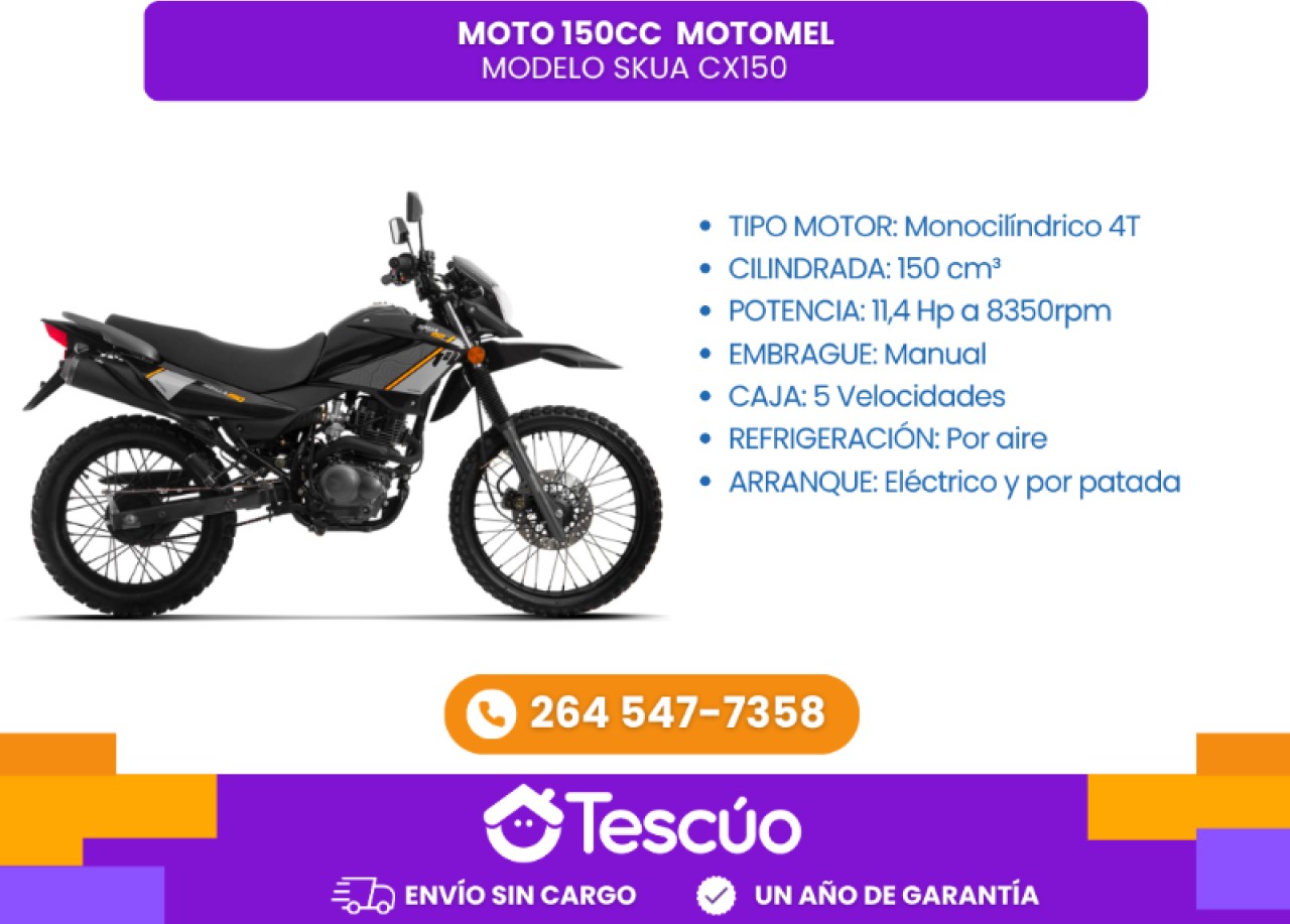 Moto 110 Motomel Skua Cx150- Credito Solo Con Dni -envíos Sin Cargo