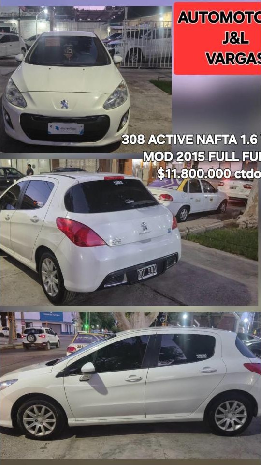 Peugeot 308 Allure 2015. Financiación Con Dni Crédito Prendarios Cuotas Fijas Y En Pesos