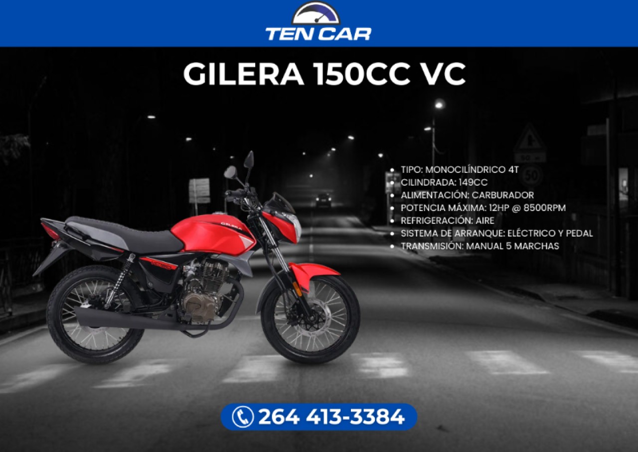 Gilera 150cc Vc - Llevala Solo Con Tu Dni - (somos Ten Car)
