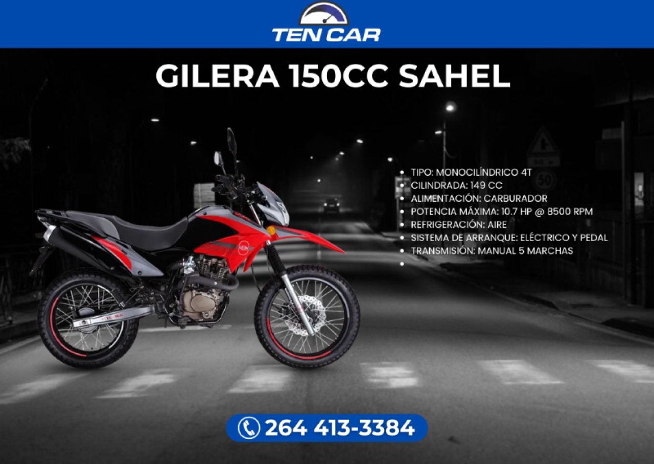 Moto Gilera 150cc Sahel - Llevala Solo Con Tu Dni - (somos Ten Car)