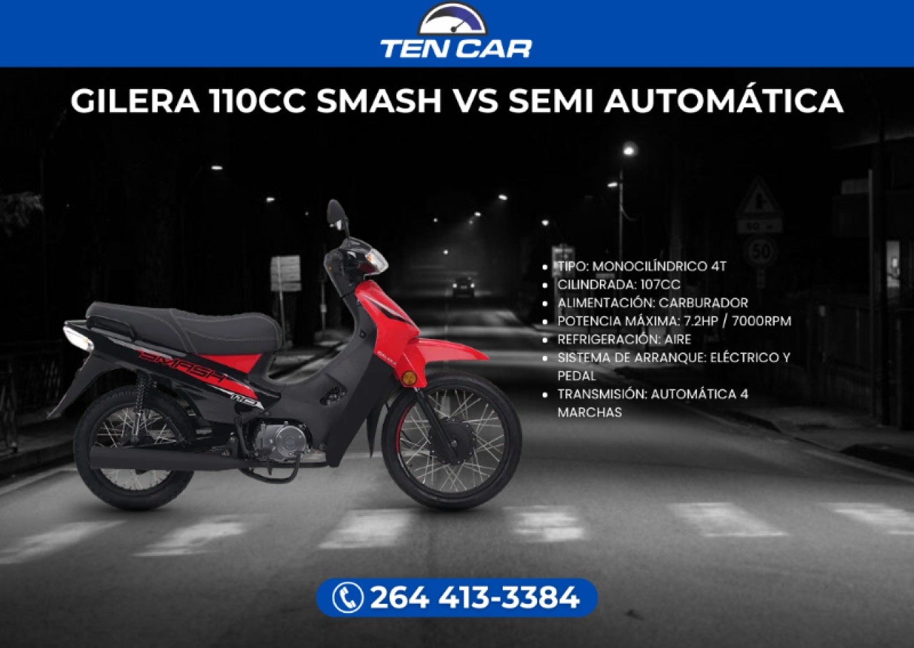 Moto  110cc Smash Vs Semi Automática - Llevala Solo Con Tu Dni - (somos Ten Car)