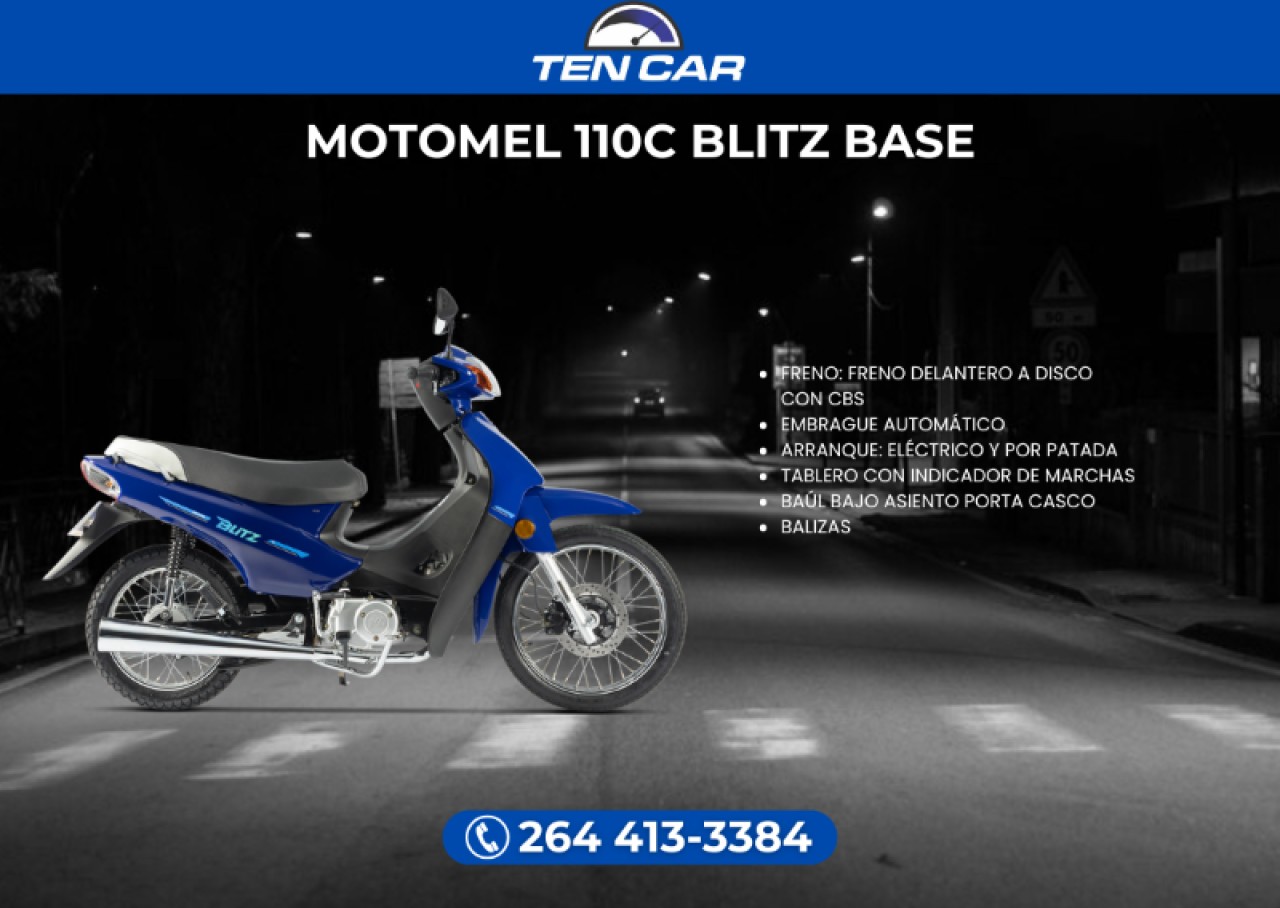 Moto Motomel 110cc Blitz Base - Llevala Solo Con Tu Dni - (somos Ten Car)