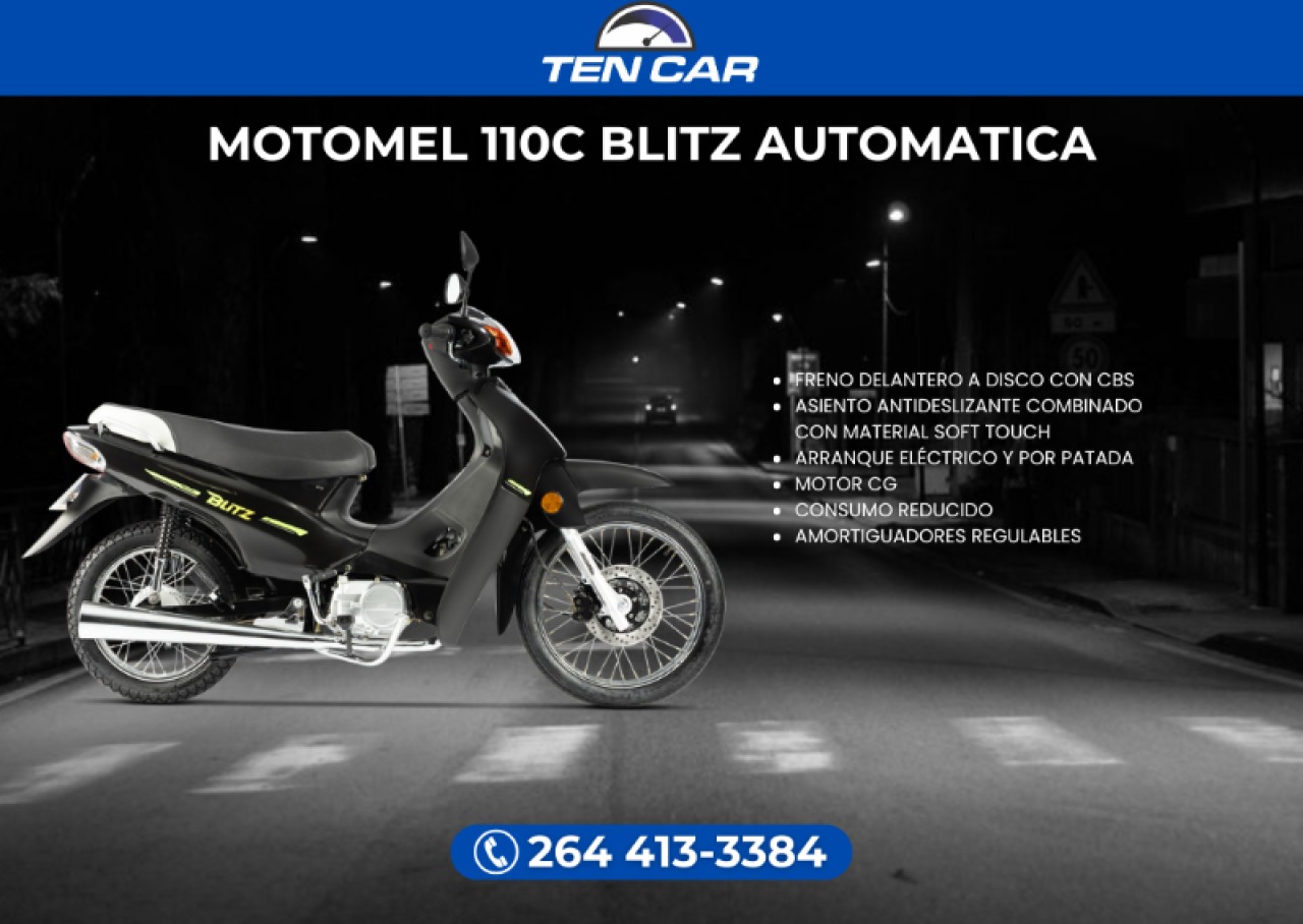 Moto Motomel 110cc Blitz Automatica- Llevala Solo Con Tu Dni - (somos Ten Car)