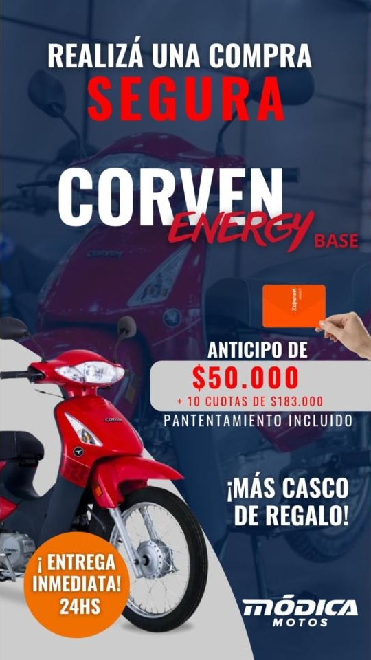 Promocion Corven Energy 110 Base 2026 0km - Patentada Con Casco De Regalo