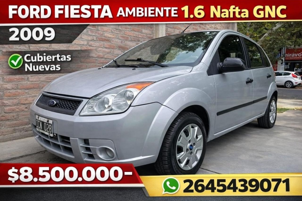 ⭐ Ford Fiesta Ambiente 1.6 Nafta Gnc (2009) - Cubiertas Nuevas ‼️
