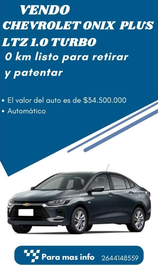 Chevrolet Onix Plus Ltz 0km Listo Para Retirar