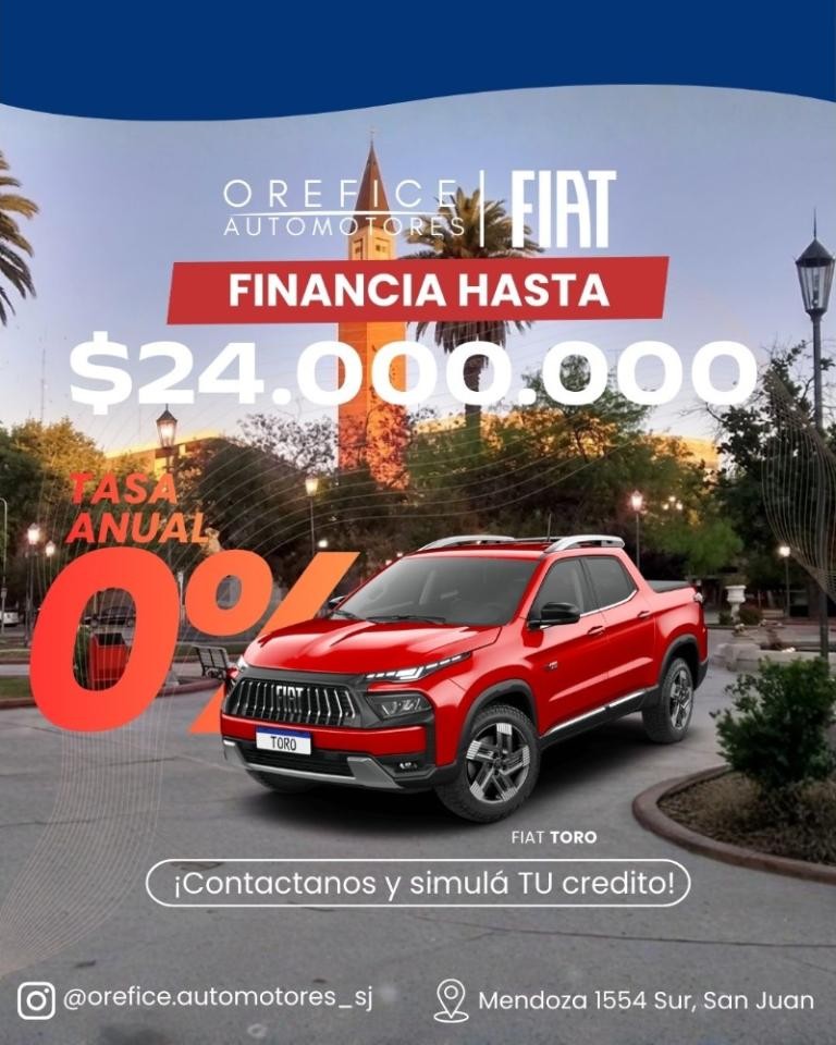 Fiat Toro 0km 2026 - Financia $24.000.000 Tasa 0%