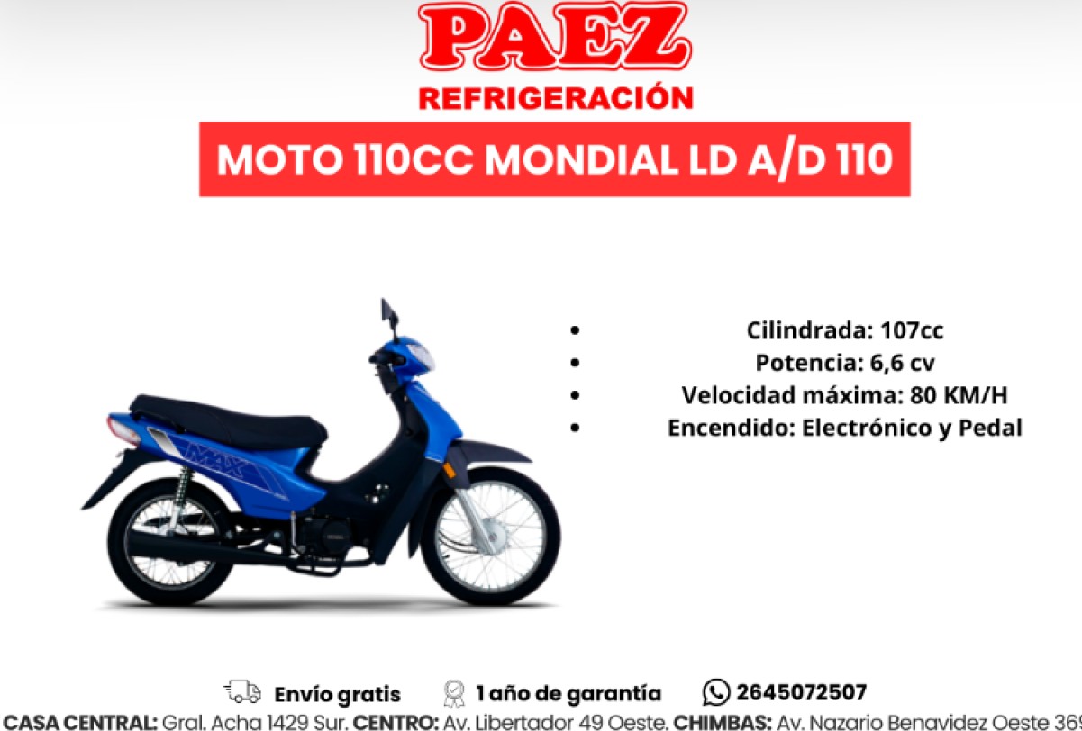 Moto 110cc Mondial Ld A/d 110