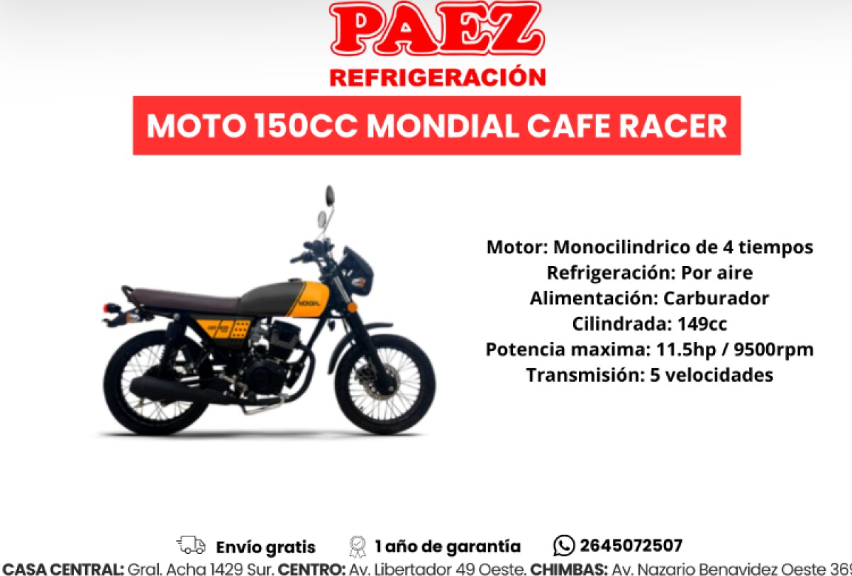 Moto 150cc Mondial Cafe Racer