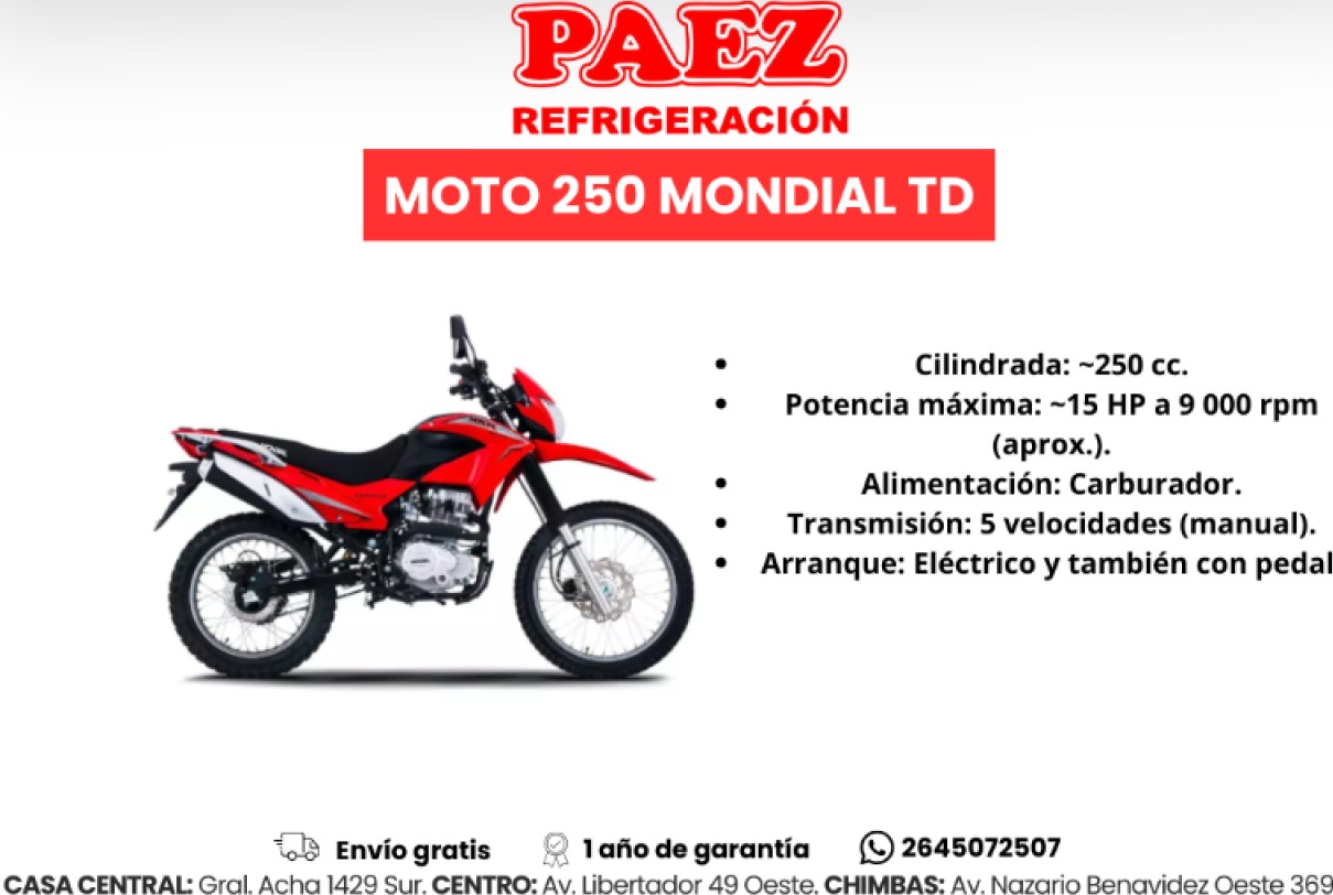 Moto 250 Mondial Td