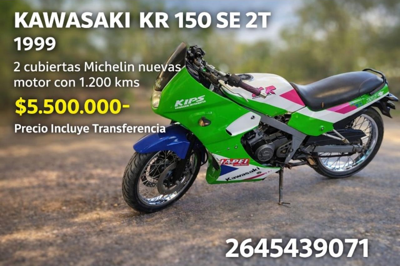 🏍️ Kawasaki Kr 150 2t (1999) - Cubiertas Y Motor Nuevo - Precio Incluye Transferencia ‼️
