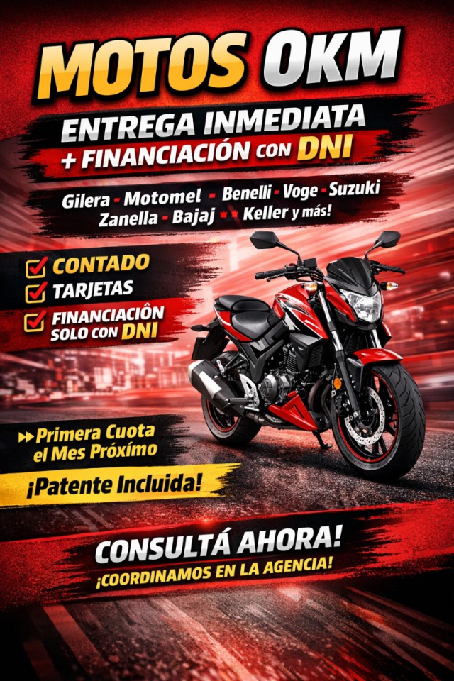 👉 Moto 0km Entrega Inmediata + Financiación Con Dni