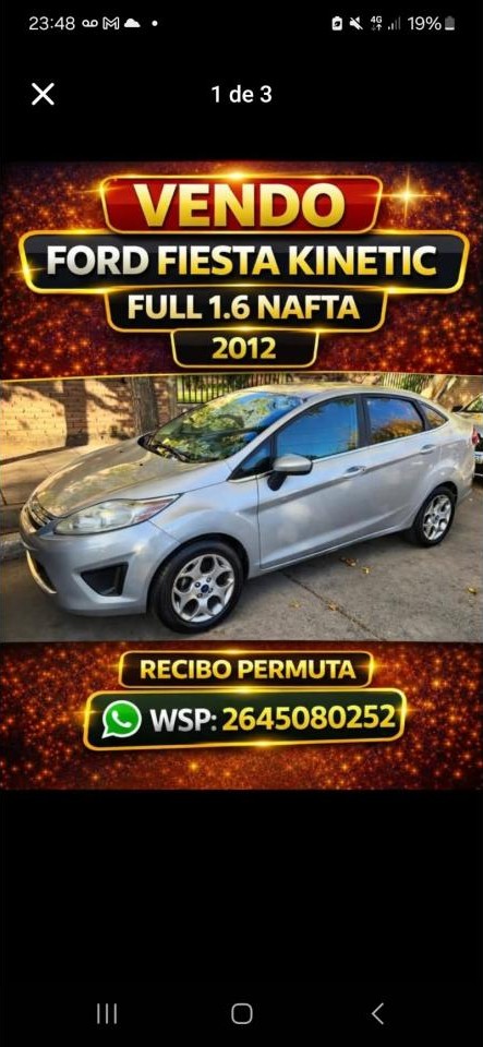 Ford Fiesta Kinectic Full 1.6 2011 Muy Buenas Condiciones Original. Recibo Permutas