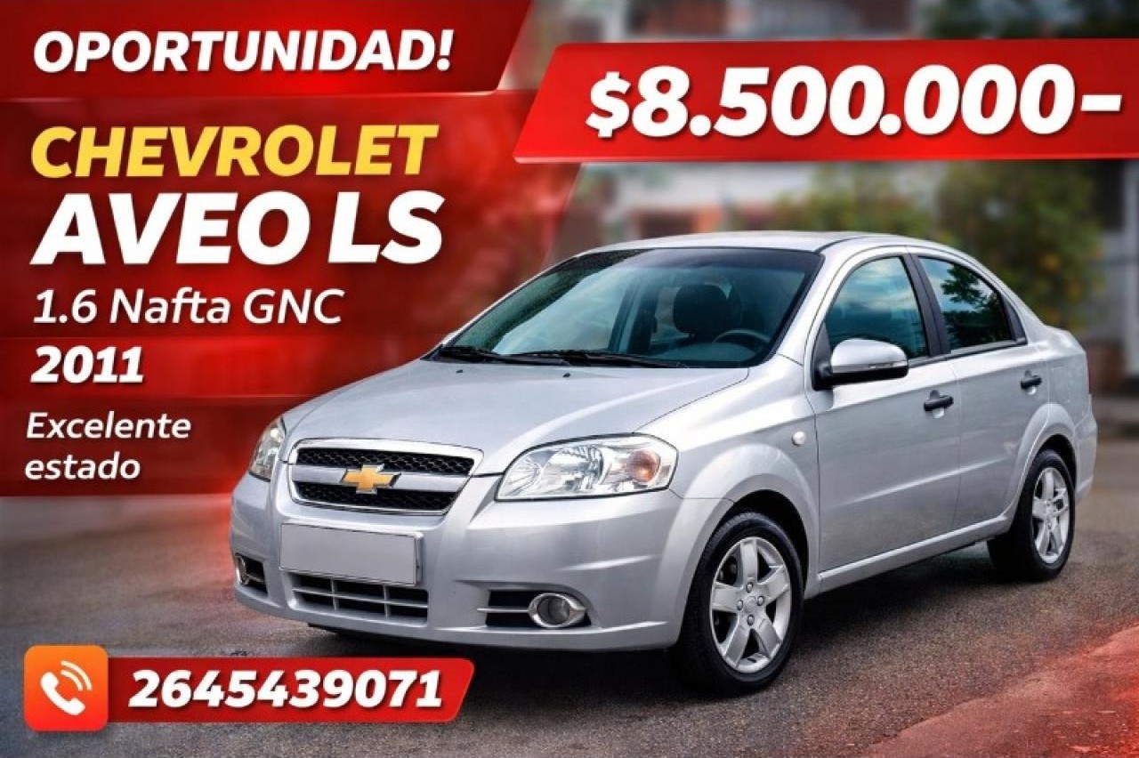 🔮 Chevrolet Aveo Ls 1.6 Nafta Gnc (2011) - Titular - Excelente Estado ‼️