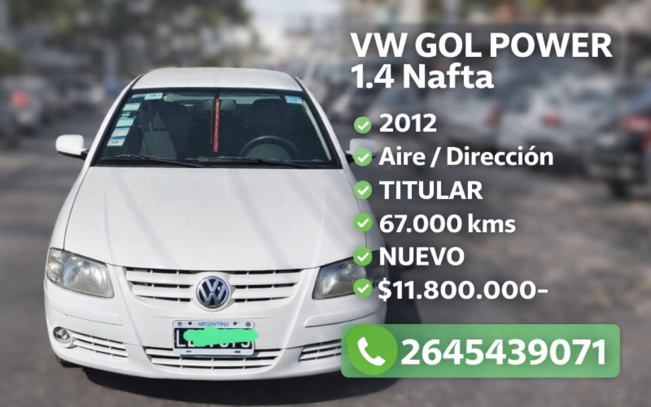 💎 Vw Gol Power 1.4 Nafta (2012) Aire / Dirección - Titular ‼️
