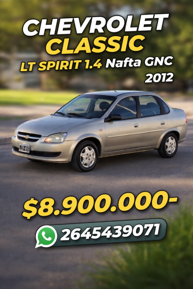 ⚡ Chevrolet Corsa Classic Lt Spirit 1.4 Nafta Gnc (2012) ‼️