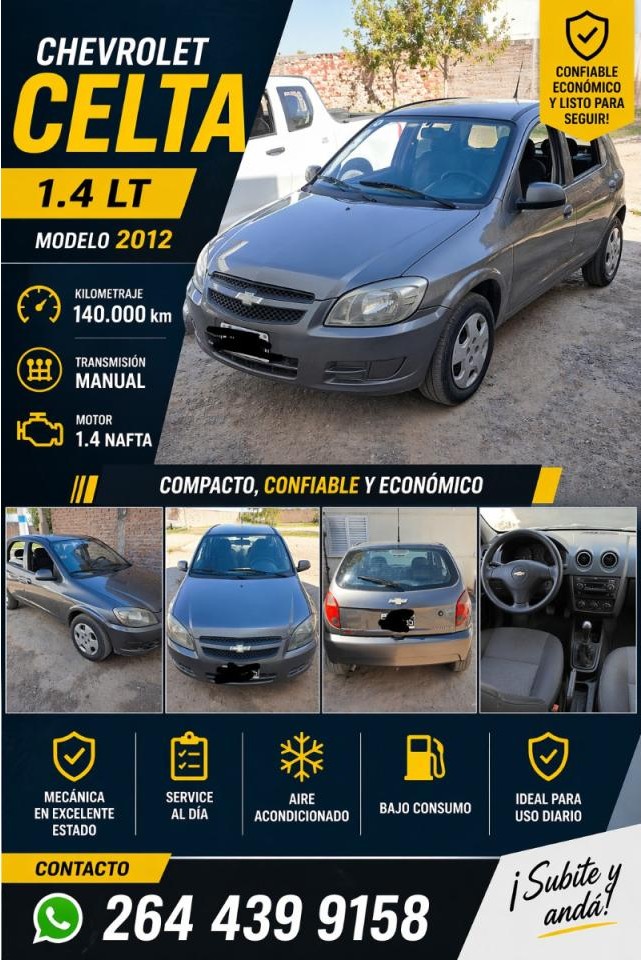 Chevrolet Celta 2012 Lt 1.4
