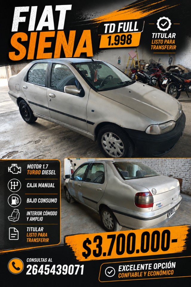 ⭐ Fiat Siena 1.7 Td Full (1998) - Titular ‼️