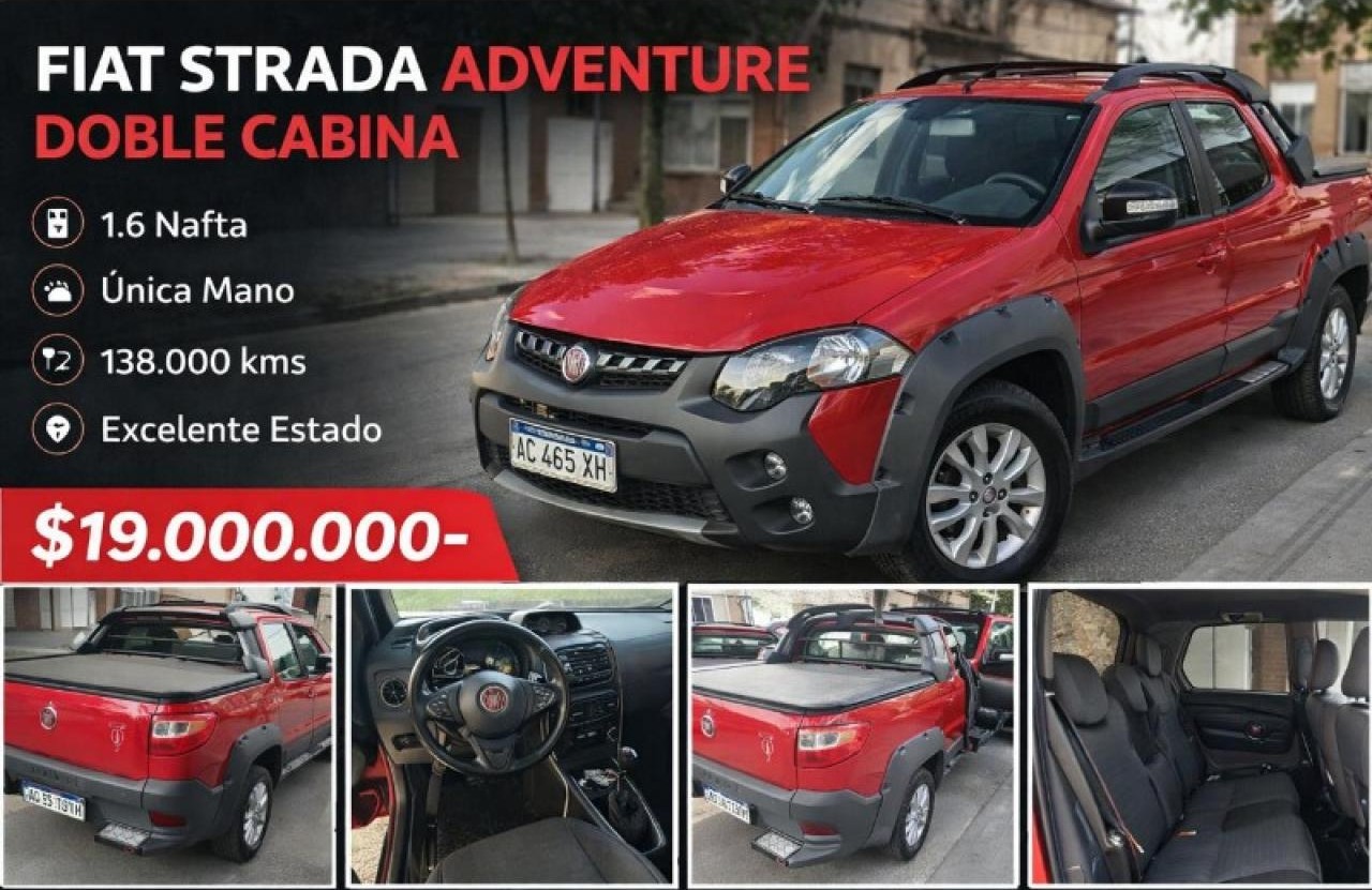 🔆 Fiat Strada Adventure 1.6 Nafta (2018) - Única Mano ‼️