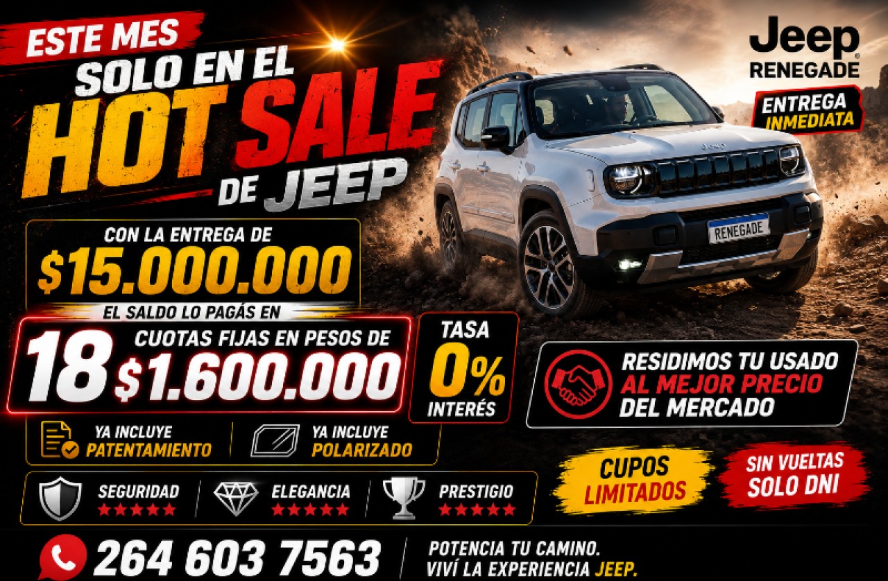 Jeep Renegade Entregas $15.000.000 Saldo En 18 Cts $ 1.600.000 Patente Y Polarizado