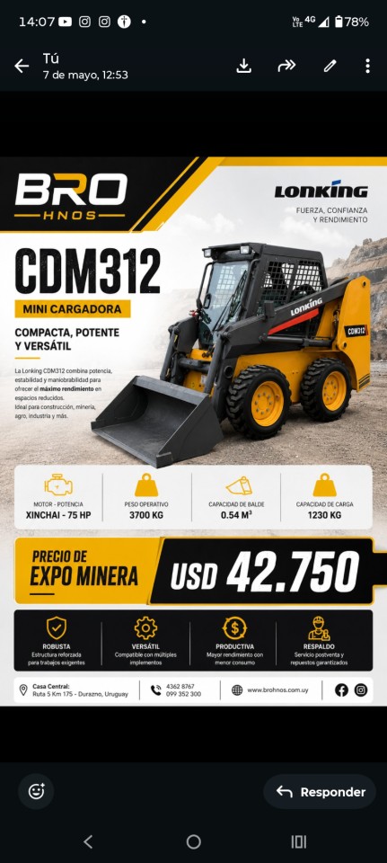Mini Cargadora Cdm312