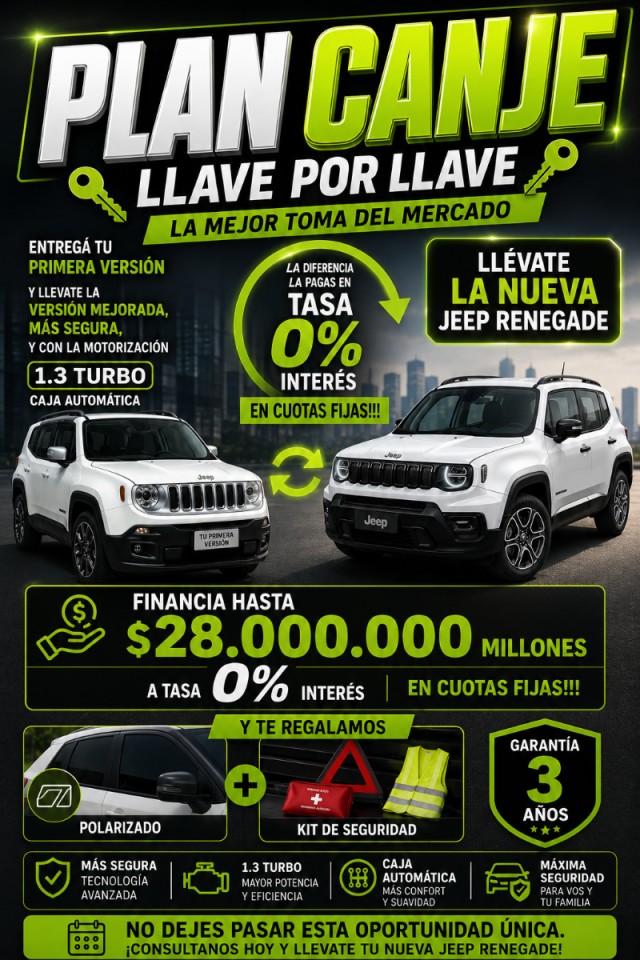 Jeep Unico Plan Canje Solo Mes De Mayo 2026