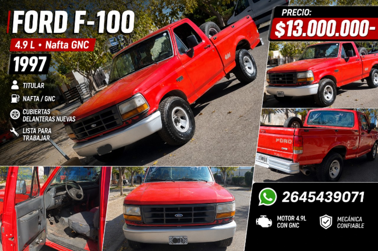 🔆 Ford F-100 4.9 L Nafta Gnc (1997) Titular Cubiertas Delanteras Nuevas ‼️