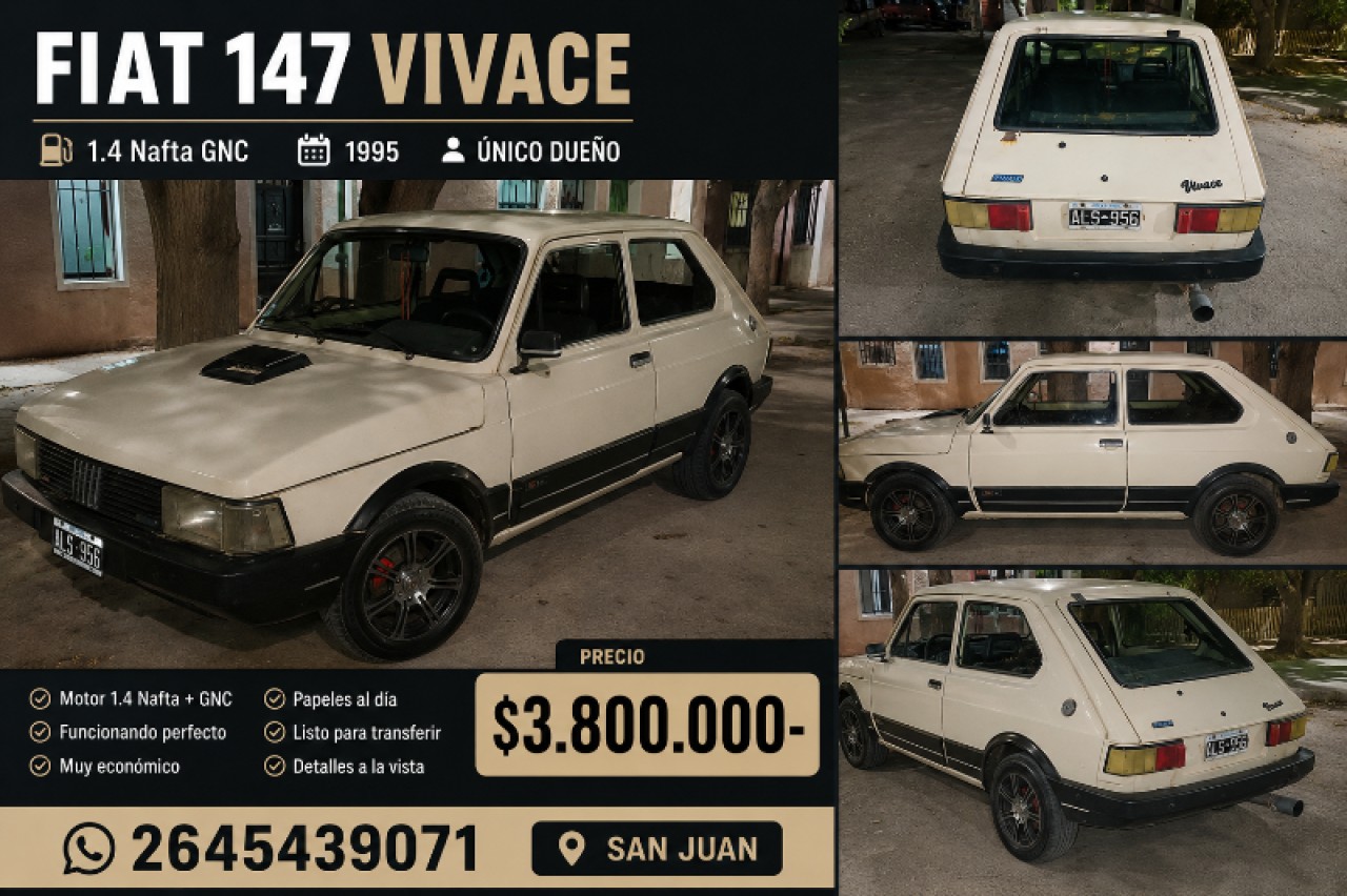 🔆 Fiat 147 Vivace 1.4 Nafta Gnc (1995) ‼️