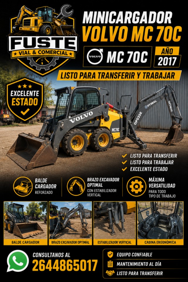 Minicargador Volvo Y Brazo Excavador Optimal