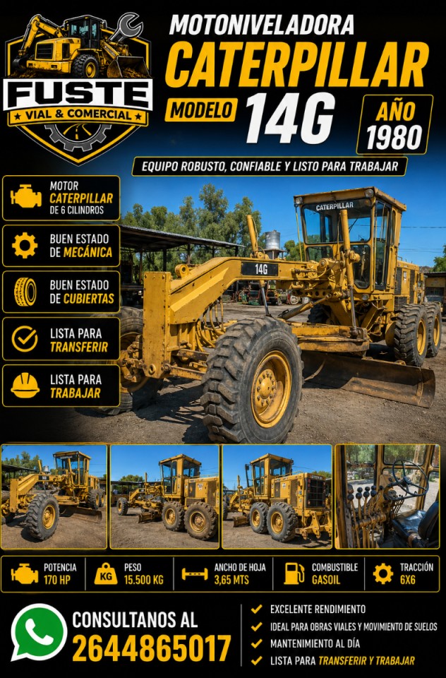 Motoniveladora Caterpillar 14g