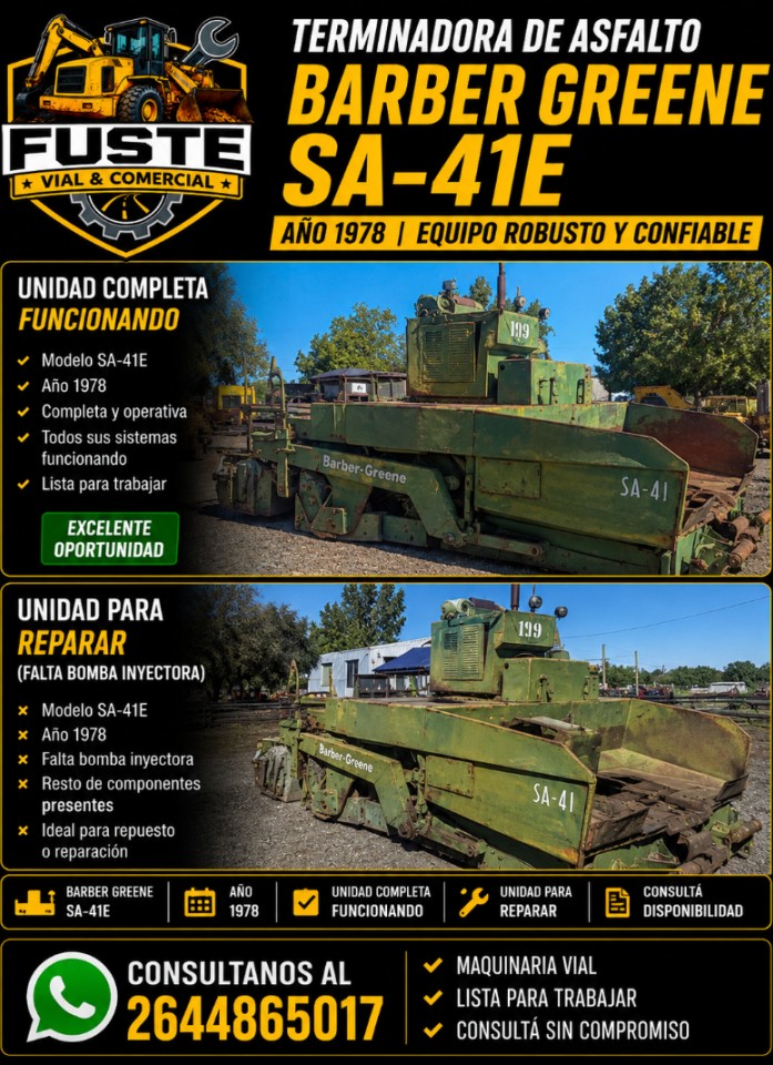 Terminadoras Barber Greene Sa- 41 E