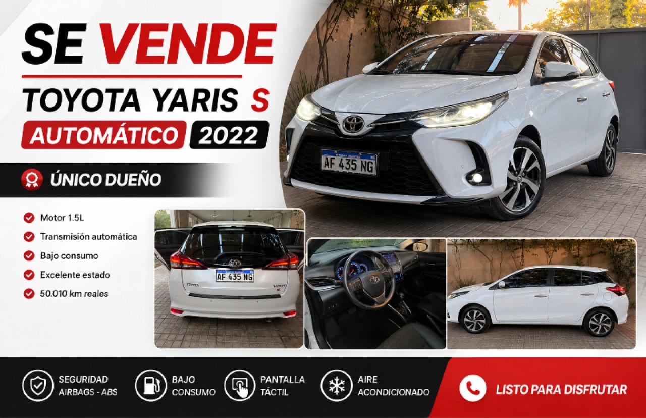 Toyota Yaris S Automático 2022, único Dueño
