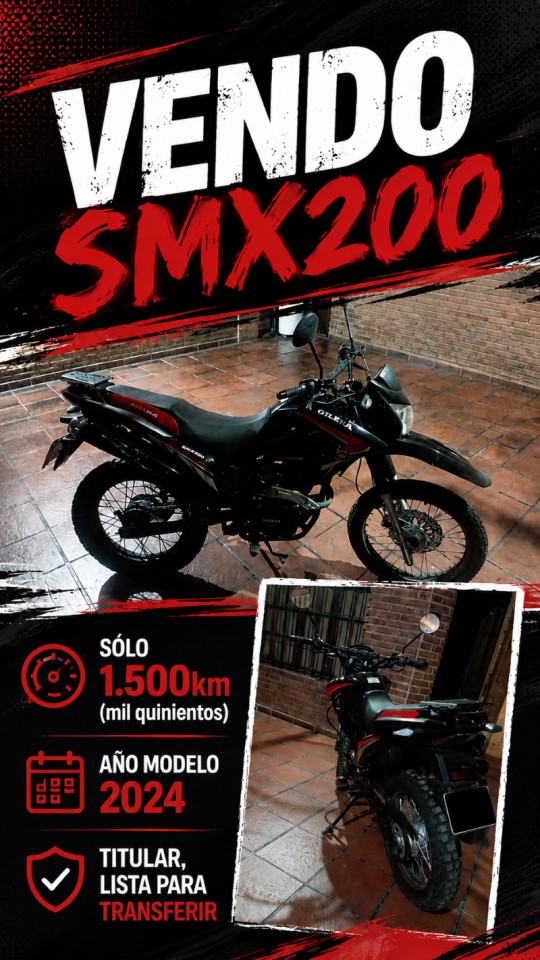 Gilera Smx200 Mod 2024 (solo 1500km)