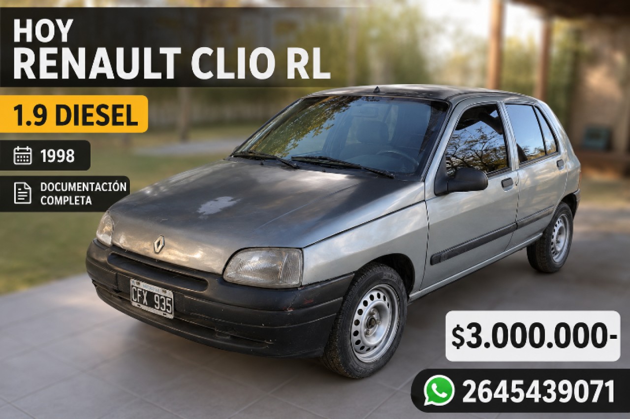 Hoy Renault Clio Rl 1.9 Diesel (1998) Documentación Completa ‼️