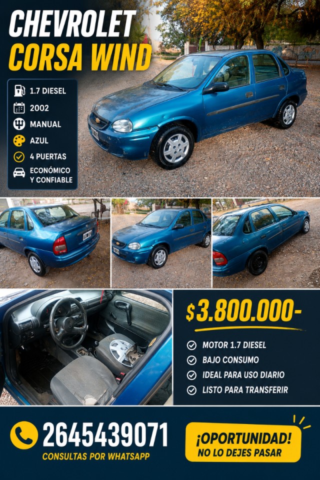 ⚡ Chevrolet Corsa Wind 1.7 Diesel 2002 ‼️