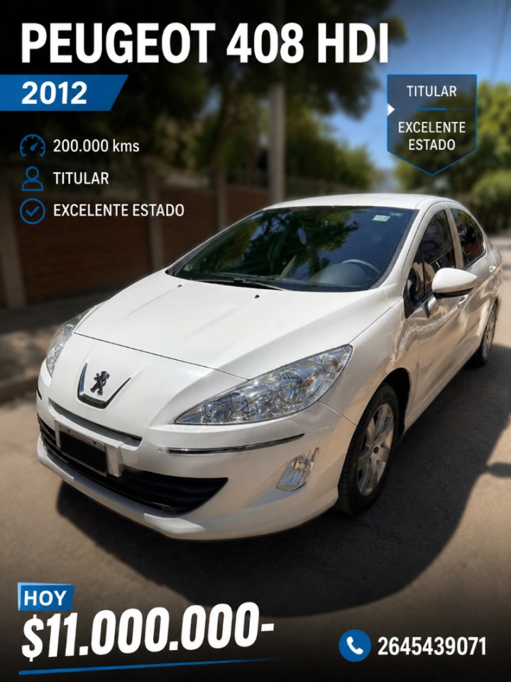 🪩 Peugeot 408 Allure Hdi Titular (2012) ‼️