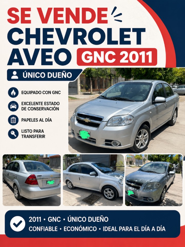 Chevrolet Aveo Lt Nafta- Gnc Unico Dueño
