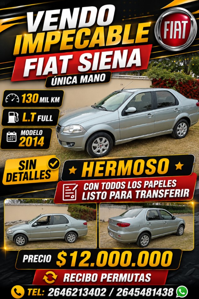 Vendo Impecable Fiat Siena Modelo 2014 Nafta
