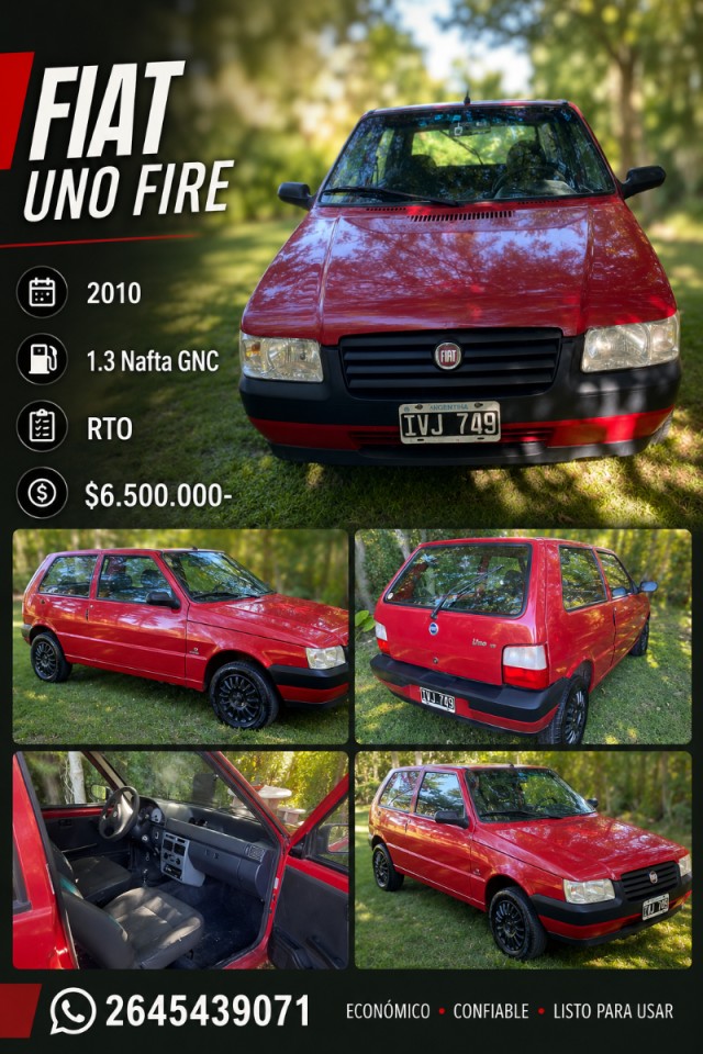  Fiat Uno Fire 1.3 Nafta Gnc (2010) ‼️