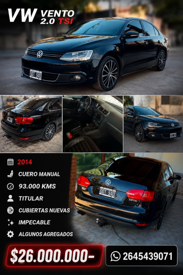 🚀 Volkswagen Vento 2.0 Tsi Cuero Manual Titular Impecable ‼️