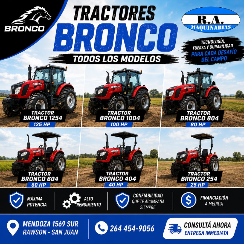 Tractores Bronco 25 A 125 Hp