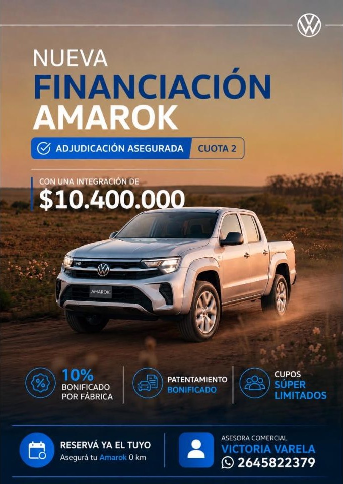 Volkswagen Amarok 2026 0km Pedila Con $10.400.000 El Resto En Cuotas De $540.000🛻